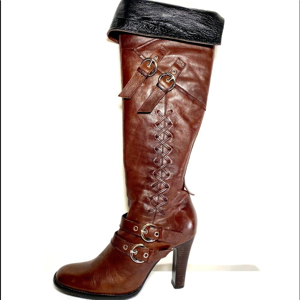 Genuine Leather Classic Knee High Riding Boots Italy